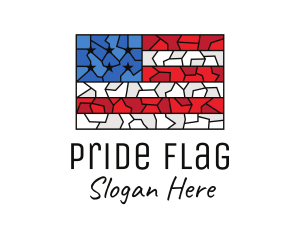 Flag - USA American Flag Mosaic Art logo design