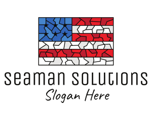 USA American Flag Mosaic Art logo design