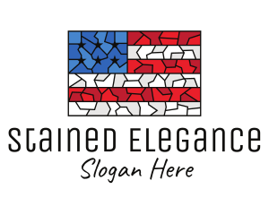 USA American Flag Mosaic Art logo design