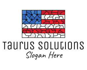 USA American Flag Mosaic Art logo design