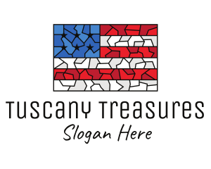 USA American Flag Mosaic Art logo design