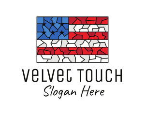 USA American Flag Mosaic Art logo design