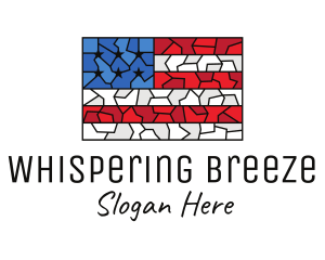 USA American Flag Mosaic Art logo design