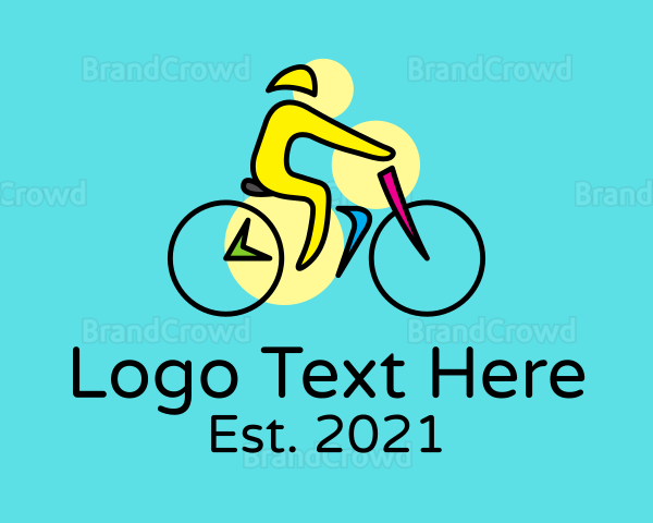 Colorful Bike Cyclist Logo