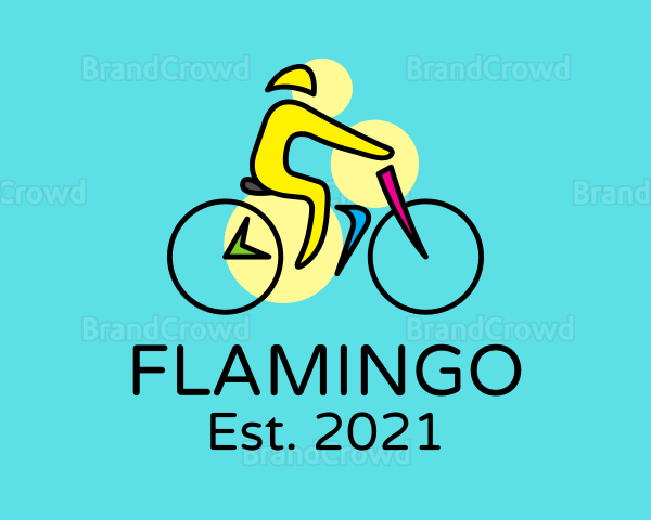 Colorful Bike Cyclist Logo