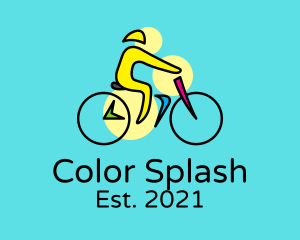 Colorful Bike Cyclist logo design