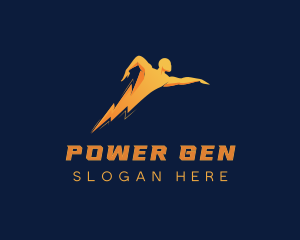 Human Lightning Power logo design