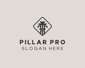 Legal Diamond Pillar logo design