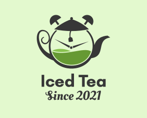 Tea Pot Clock  logo design