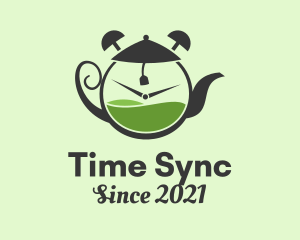 Tea Pot Clock  logo design