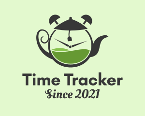 Tea Pot Clock  logo design