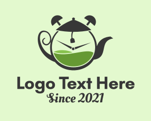 Beverage - Tea Pot Clock logo design