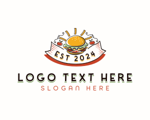 Bison Burger - Fries Burger Snack logo design