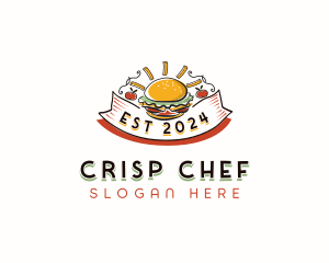 Fries Burger Snack logo design