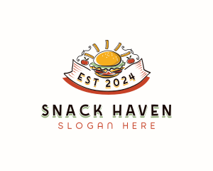 Fries Burger Snack logo design