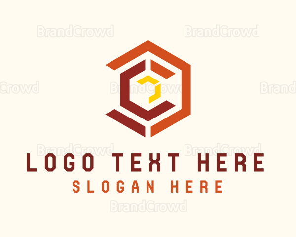 Geometric Hexagon Letter C Logo