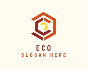 Geometric Hexagon Letter C  Logo