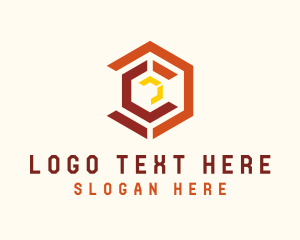Geometric Hexagon Letter C  Logo