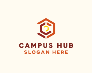 Geometric Hexagon Letter C  logo design