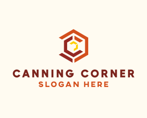 Geometric Hexagon Letter C  logo design