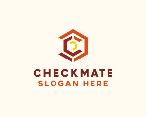 Geometric Hexagon Letter C  logo design