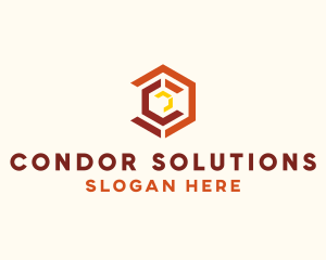 Geometric Hexagon Letter C  logo design