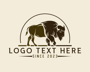 Buffalo - Bison Western Rodeo logo design