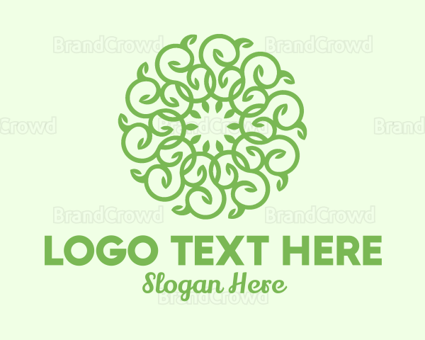 Rounded Vine Wreath Logo