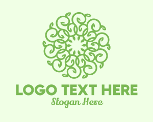 Wreath - Rounded Vine Wreath logo design