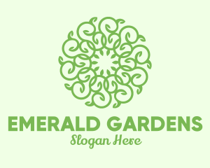 Rounded Vine Wreath logo design