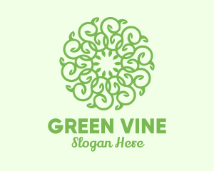 Rounded Vine Wreath logo design