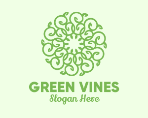 Rounded Vine Wreath logo design