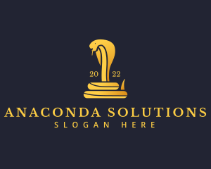 Anaconda - Gold Wild Cobra logo design