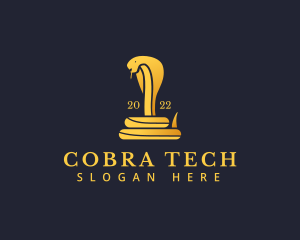 Cobra - Gold Wild Cobra logo design