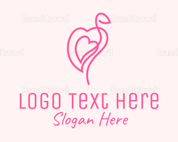 Pink Flamingo Heart Logo