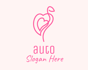 Pink Flamingo Heart Logo