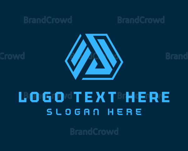 Tech Geometric Letter A Logo