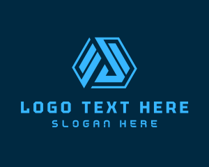 Cyberspace - Tech Geometric Letter A logo design