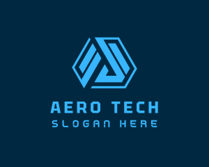 Tech Geometric Letter A  logo design