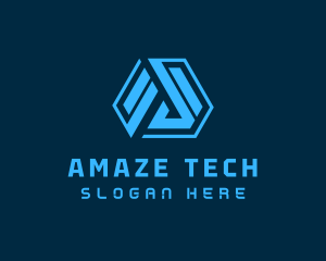 Tech Geometric Letter A  logo design