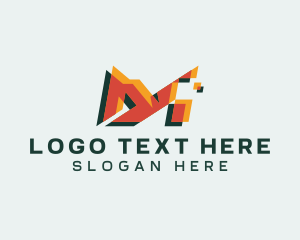 Pixel - Gaming Media Letter M logo design