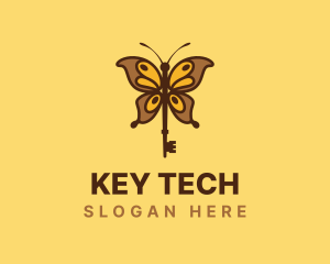 Nature Butterfly Key logo design