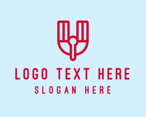 Pink - Digital Tech Letter U logo design