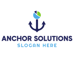 Anchor Pie Chart logo design