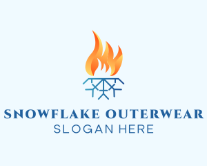 Gradient Fire Snowflake  logo design