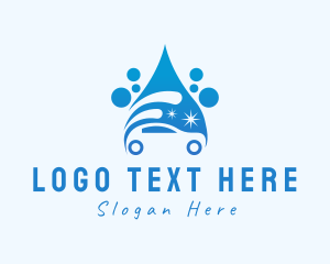 Automobile - Car Wash Water Droplet logo design