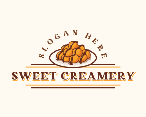 Loukoumades Sweet Dessert logo design