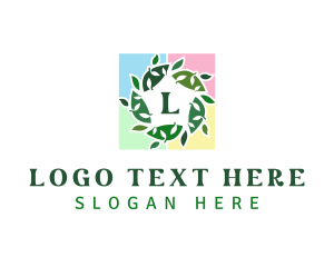 Square - Leaf Tile Frame logo design
