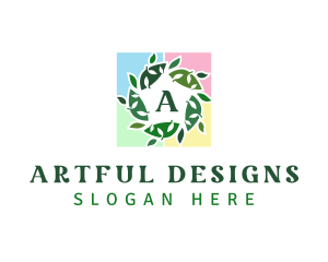 Leaf Tile Frame logo design