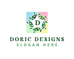 Leaf Tile Frame logo design